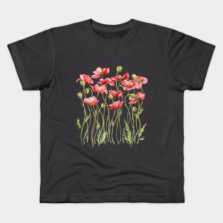 Red Poppies, Illustration Kids T-Shirt